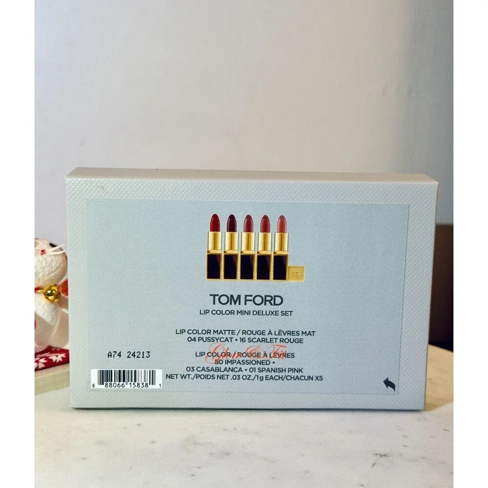 Tom Ford Lip Color Mini Deluxe 5 Piece Set- Color 04 16 80 03 01 New in Box